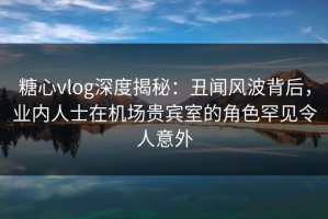 糖心vlog深度揭秘：丑闻风波背后，业内人士在机场贵宾室的角色罕见令人意外