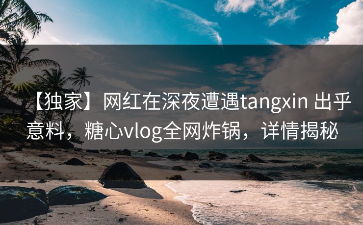 【独家】网红在深夜遭遇tangxin 出乎意料，糖心vlog全网炸锅，详情揭秘